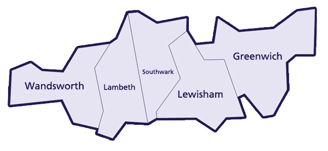 South London Scout London Boroughs map