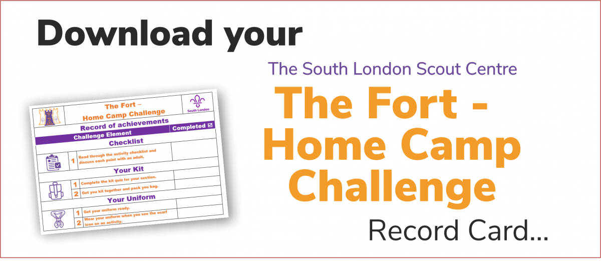 Download our The Fort home camp challenge record card 