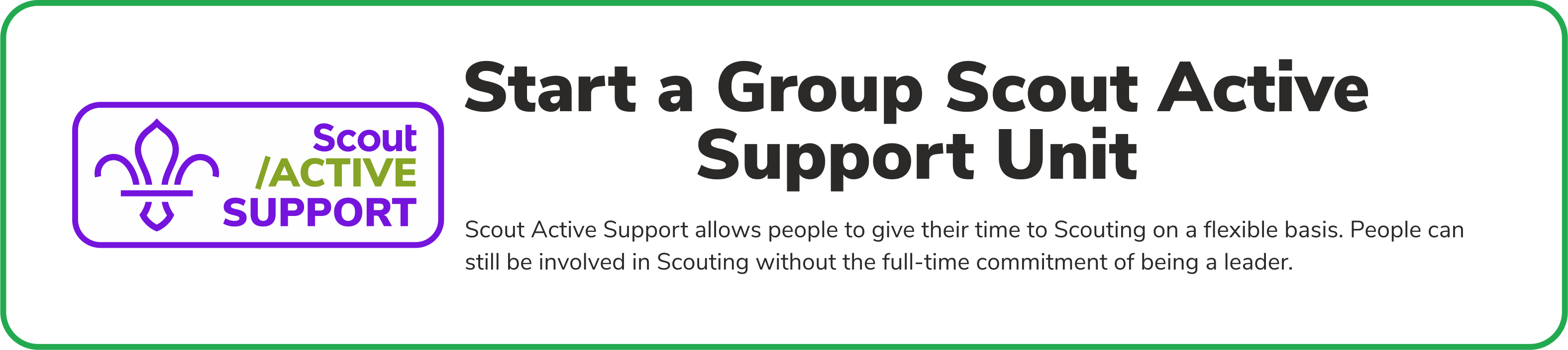 Start a Scout Active Support Unit