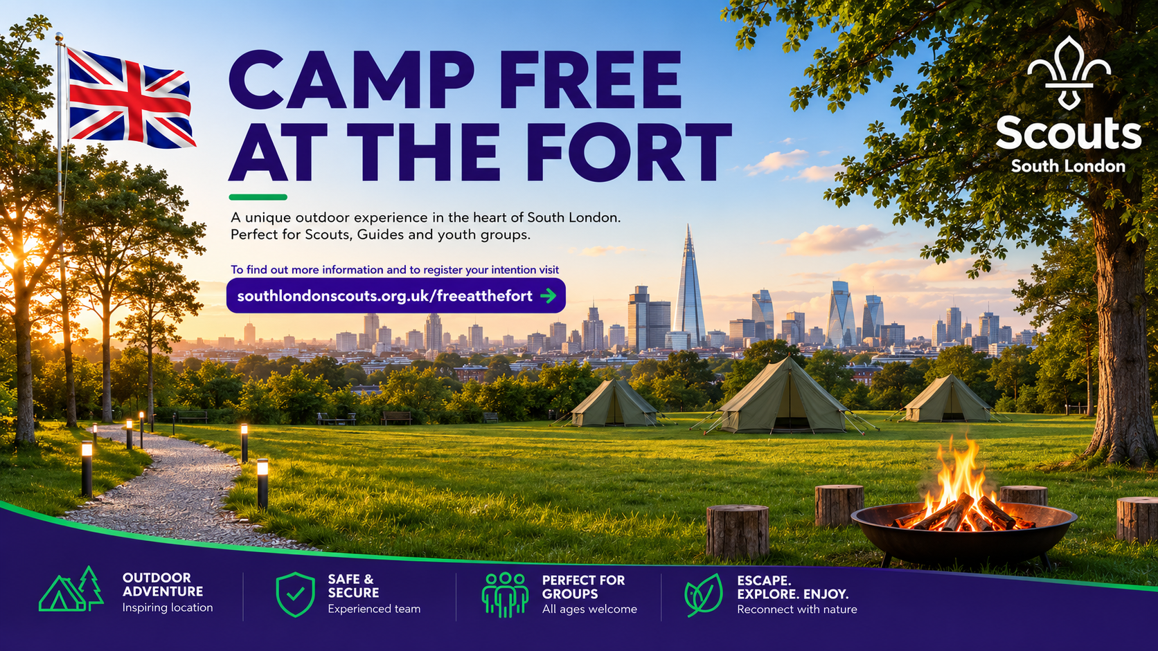 South London Scouts Camp for Free at The Fort